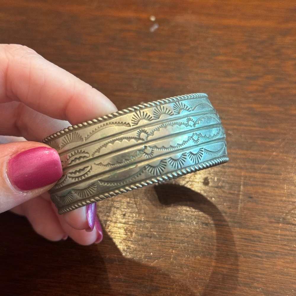 Engraved Silver Cuff Bracelet